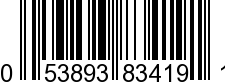 UPC-A <b>053893834191 / 0 53893 83419 1