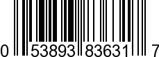 UPC-A <b>053893836317 / 0 53893 83631 7