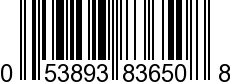 UPC-A <b>053893836508 / 0 53893 83650 8