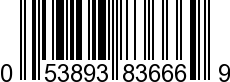 UPC-A <b>053893836669 / 0 53893 83666 9