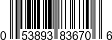 UPC-A <b>053893836706 / 0 53893 83670 6