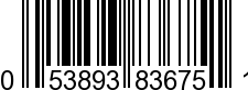 UPC-A <b>053893836751 / 0 53893 83675 1