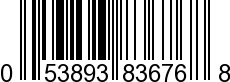 UPC-A <b>053893836768 / 0 53893 83676 8