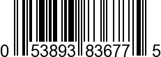 UPC-A <b>053893836775 / 0 53893 83677 5