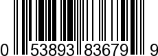 UPC-A <b>053893836799 / 0 53893 83679 9