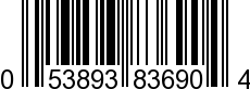 UPC-A <b>053893836904 / 0 53893 83690 4