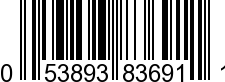 UPC-A <b>053893836911 / 0 53893 83691 1