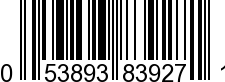 UPC-A <b>053893839271 / 0 53893 83927 1