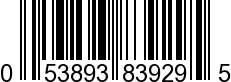 UPC-A <b>053893839295 / 0 53893 83929 5