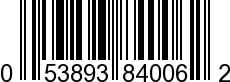 UPC-A <b>053893840062 / 0 53893 84006 2