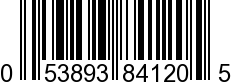 UPC-A <b>053893841205 / 0 53893 84120 5