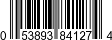 UPC-A <b>053893841274 / 0 53893 84127 4