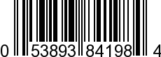 UPC-A <b>053893841984 / 0 53893 84198 4