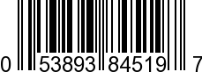 UPC-A <b>053893845197 / 0 53893 84519 7