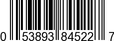 UPC-A <b>053893845227 / 0 53893 84522 7