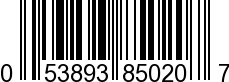 UPC-A <b>053893850207 / 0 53893 85020 7