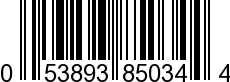 UPC-A <b>053893850344 / 0 53893 85034 4