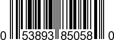 UPC-A <b>053893850580 / 0 53893 85058 0