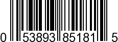 UPC-A <b>053893851815 / 0 53893 85181 5