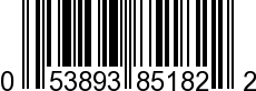 UPC-A <b>053893851822 / 0 53893 85182 2