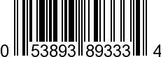 UPC-A <b>053893893334 / 0 53893 89333 4