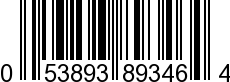 UPC-A <b>053893893464 / 0 53893 89346 4