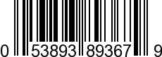 UPC-A <b>053893893679 / 0 53893 89367 9