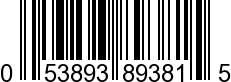 UPC-A <b>053893893815 / 0 53893 89381 5