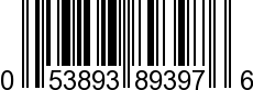 UPC-A <b>053893893976 / 0 53893 89397 6