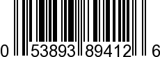 UPC-A <b>053893894126 / 0 53893 89412 6