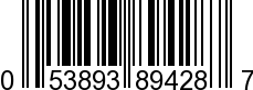 UPC-A <b>053893894287 / 0 53893 89428 7