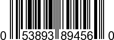 UPC-A <b>053893894560 / 0 53893 89456 0