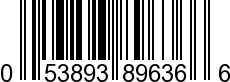 UPC-A <b>053893896366 / 0 53893 89636 6