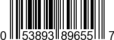 UPC-A <b>053893896557 / 0 53893 89655 7