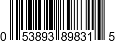 UPC-A <b>053893898315 / 0 53893 89831 5