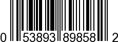 UPC-A <b>053893898582 / 0 53893 89858 2