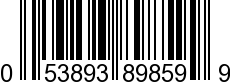 UPC-A <b>053893898599 / 0 53893 89859 9