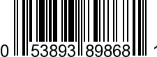 UPC-A <b>053893898681 / 0 53893 89868 1