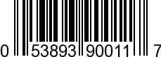 UPC-A <b>053893900117 / 0 53893 90011 7