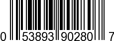 UPC-A <b>053893902807 / 0 53893 90280 7