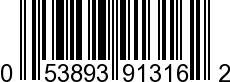 UPC-A <b>053893913162 / 0 53893 91316 2