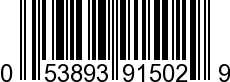 UPC-A <b>053893915029 / 0 53893 91502 9