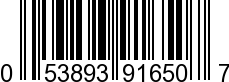 UPC-A <b>053893916507 / 0 53893 91650 7