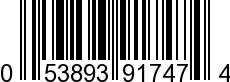 UPC-A <b>053893917474 / 0 53893 91747 4