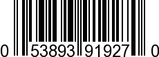 UPC-A <b>053893919270 / 0 53893 91927 0