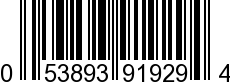 UPC-A <b>053893919294 / 0 53893 91929 4