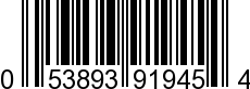 UPC-A <b>053893919454 / 0 53893 91945 4