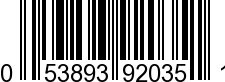 UPC-A <b>053893920351 / 0 53893 92035 1