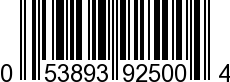 UPC-A <b>053893925004 / 0 53893 92500 4
