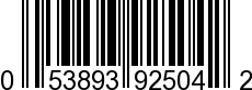 UPC-A <b>053893925042 / 0 53893 92504 2